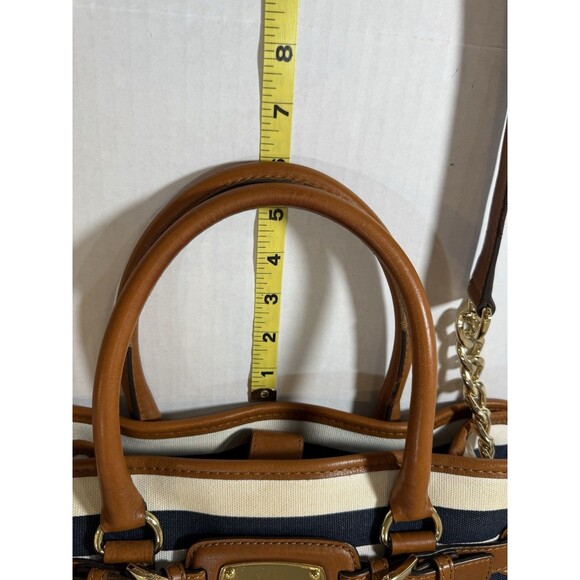 Michael Kors Hamilton Striped Canvas Large Tote Satchel 35S3GHMT3R - Picture 12 of 16